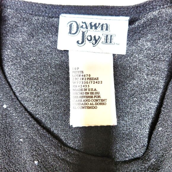 Vintage Y2K Dawn Joy Black Bling Cardigan Jacket Top Woman's Sz. 10P 80's 90' - Picture 5 of 9